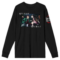 Demon Slayer - Tanjiro & Nezuko Long Sleeve T-Shirt (Black, Unisex) - Bioworld- Image 1