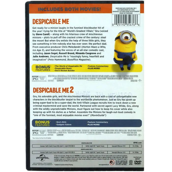 Despicable Me and Despicable Me 2 | Animated Movies | DVD | 2-Movie Collection
