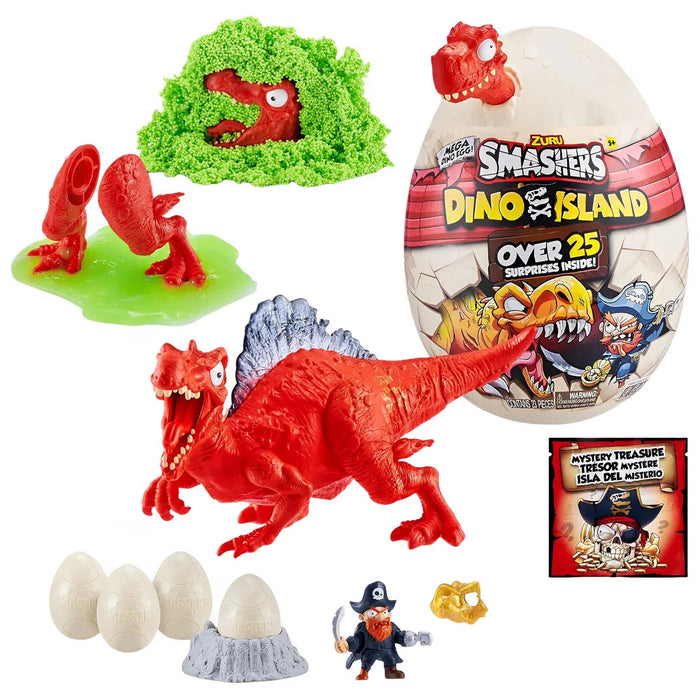 Dino Island - Mega Dino Egg Mystery Dinosaur Toy Figure Blind Bag (Dinosaur Color Will Vary) - Zuru Smashers