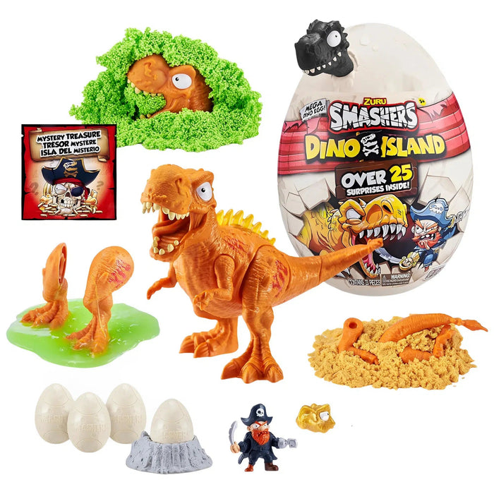 Dino Island - Mega Dino Egg Mystery Dinosaur Toy Figure Blind Bag (Dinosaur Color Will Vary) - Zuru Smashers