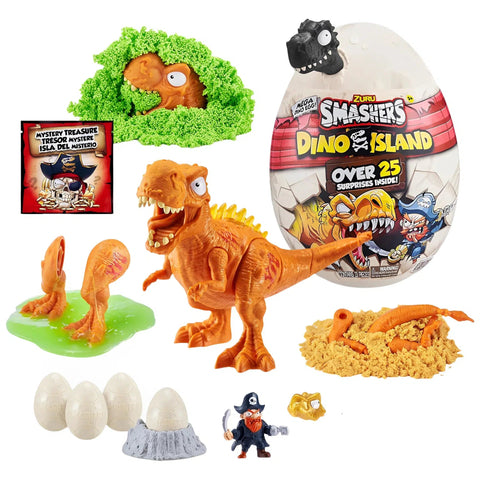 Dino Island - Mega Dino Egg Mystery Dinosaur Toy Figure Blind Bag (Dinosaur Color Will Vary) - Zuru Smashers
