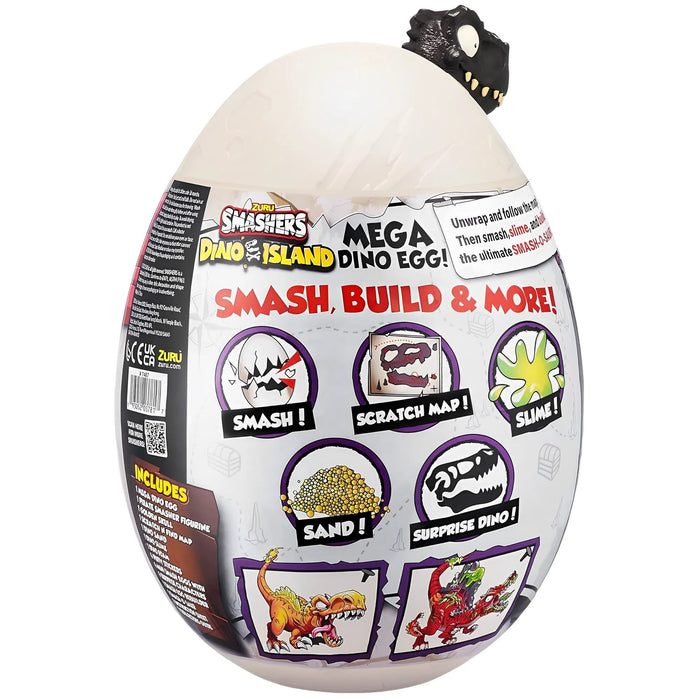 Dino Island - Mega Dino Egg Mystery Dinosaur Toy Figure Blind Bag (Dinosaur Color Will Vary) - Zuru Smashers