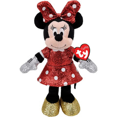 Disney [Mickey Mouse & Friends] - Red Sparkle Minnie Mouse Plush (13") - Ty - Sparkle Beanie Buddies Series