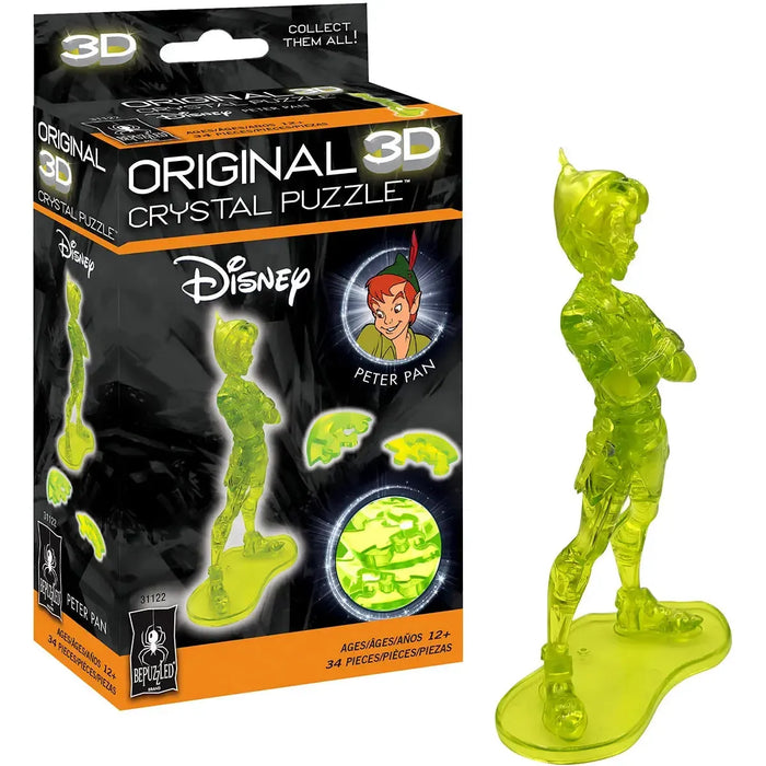 Disney [Peter Pan] - Green Peter Pan Figure 3D Crystal Puzzle (Translucent) - University Games - Bepuzzled Series