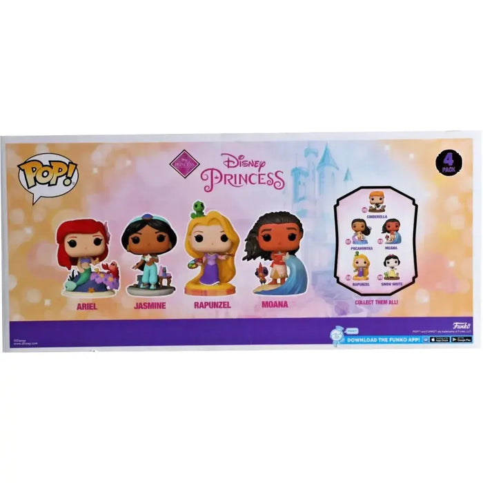 Disney Princess [Ultimate Princess Celebration] - 4-Pack Glow in the Dark Figure Set (Ariel, Jasmine, Rapunzel & Moana) - Funko - Pop! Disney Series