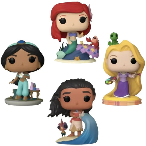 Disney Princess [Ultimate Princess Celebration] - 4-Pack Glow in the Dark Figure Set (Ariel, Jasmine, Rapunzel & Moana) - Funko - Pop! Disney Series