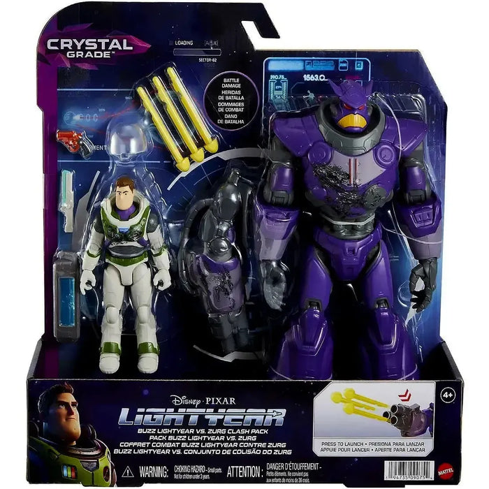 Disney x Pixar [Lightyear] - Buzz Lightyear vs Zurg Action Figure Clash Pack - Mattel - Crystal Grade Series