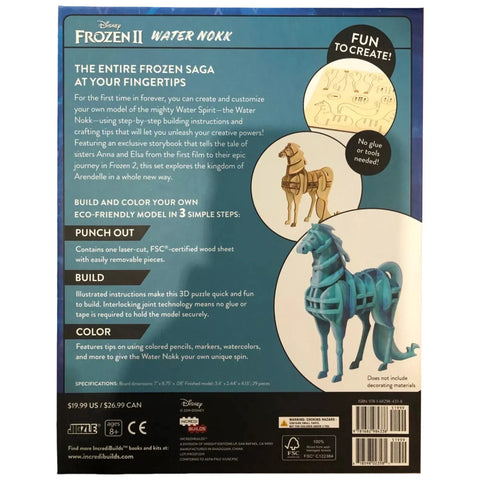 Disney's Frozen 2 -  Water Nokk 3D Wood Model Kit and Frozen 2 Storybook Set - Insight Editions - Incredibuilds Series