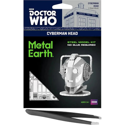 Doctor Who - Unpainted Cyberman Head Figure Model Kit (Steel, Moderate Difficulty) - Fascinations - Metal Earth Series