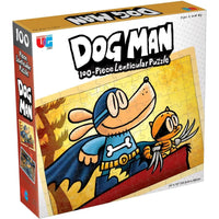 Dog Man & Li'l Petey Lenticular Jigsaw Puzzle (100 Pieces) - University Games- Image 1