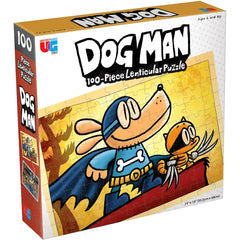 Dog Man & Li'l Petey Lenticular Jigsaw Puzzle (100 Pieces) - University Games