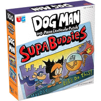Dog Man - Supa Buddies Lenticular Jigsaw Puzzle (100 Pieces) - University Games- Image 1
