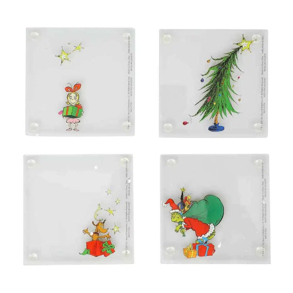 Dr. Seuss: The Grinch - Christmas Stacking Coaster Set (Glass) - Bioworld