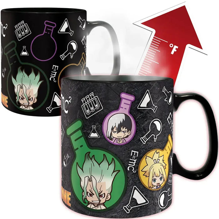 Dr. Stone - Chibi Characters & Chemistry Pattern Mug (Ceramic, 16 oz.) - ABYstyle