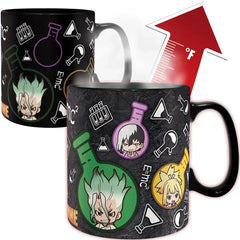 Dr. Stone - Chibi Characters & Chemistry Pattern Mug (Ceramic, 16 oz.) - ABYstyle