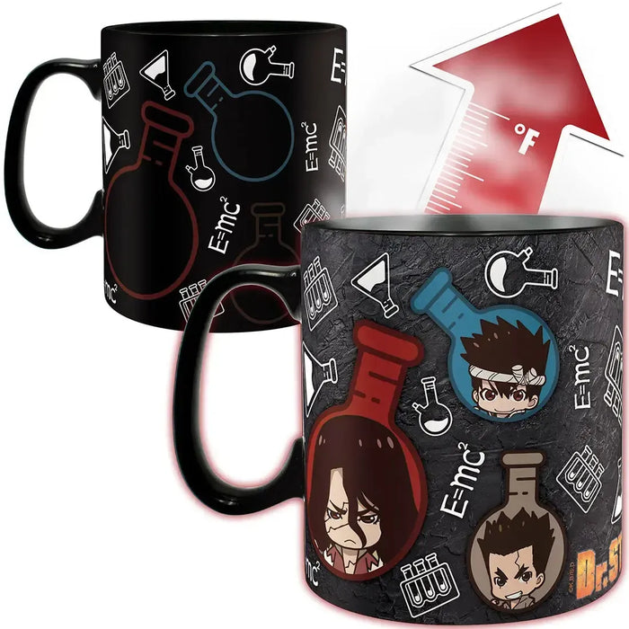 Dr. Stone - Chibi Characters & Chemistry Pattern Mug (Ceramic, 16 oz.) - ABYstyle