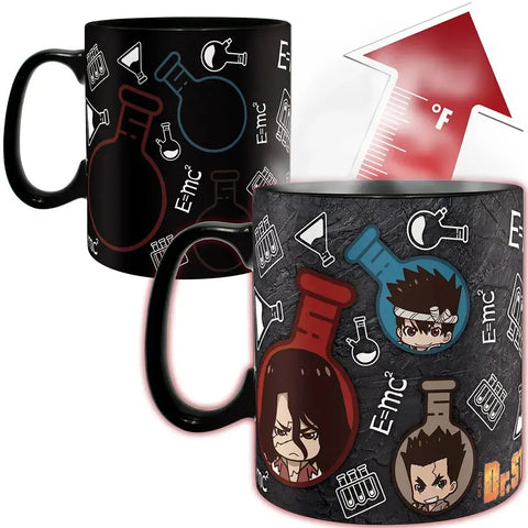 Dr. Stone - Chibi Characters & Chemistry Pattern Mug (Ceramic, 16 oz.) - ABYstyle