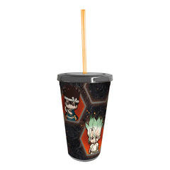 Dr. Stone - Chibi Characters Tumbler with Straw (Plastic, 16 oz.) - ABYstyle