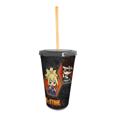 Dr. Stone - Chibi Characters Tumbler with Straw (Plastic, 16 oz.) - ABYstyle