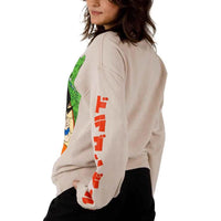 Dragon Ball - Goku & Shenron Oversized Print Sweatshirt (Tan, Unisex) - Bioworld- Image 3