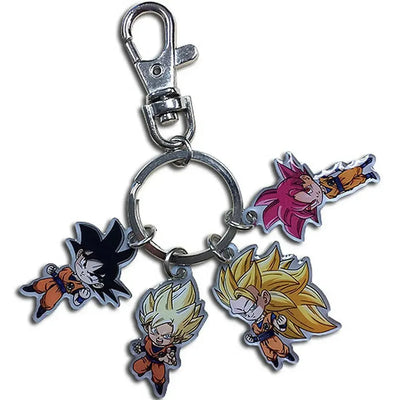Dragon Ball Super - Chibi Goku & Super Saiyan Forms Charm Keychain (Metal) - Great Eastern Entertainment
