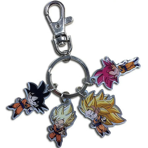 Dragon Ball Super - Chibi Goku & Super Saiyan Forms Charm Keychain (Metal) - Great Eastern Entertainment