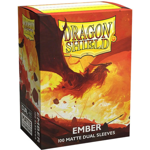 Dragon Shield - Ember Dual Colored Protective Card Sleeves (Matte, Red & Black, 100 Count, Standard Size)