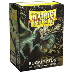 Dragon Shield - Eucalyptus Dual Colored Protective Card Sleeves (Matte, Green & Black, 100 Count, Standard Size)