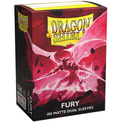 Dragon Shield - Fury Dual Colored Protective Card Sleeves (Matte, Red & Black, 100 Count, Standard Size)