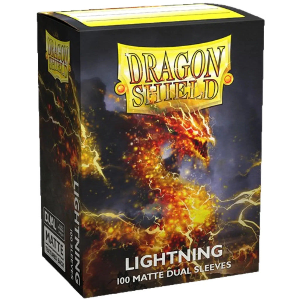 Dragon Shield - Lightning Dual Colored Protective Card Sleeves (Matte, Yellow & Black, 100 Count, Standard Size)