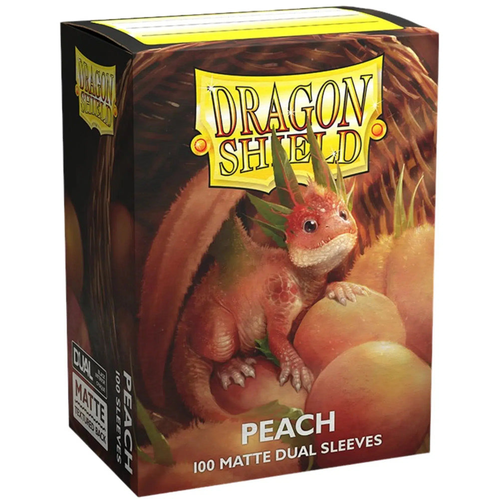 Dragon Shield - Peach Dual Colored Protective Card Sleeves (Matte, Peach & Black, 100 Count, Standard Size)