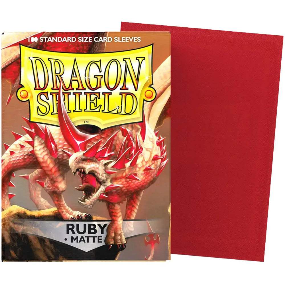 Dragon Shield - Ruby Red Protective Card Sleeves (Matte, 100 Count, Standard Size)