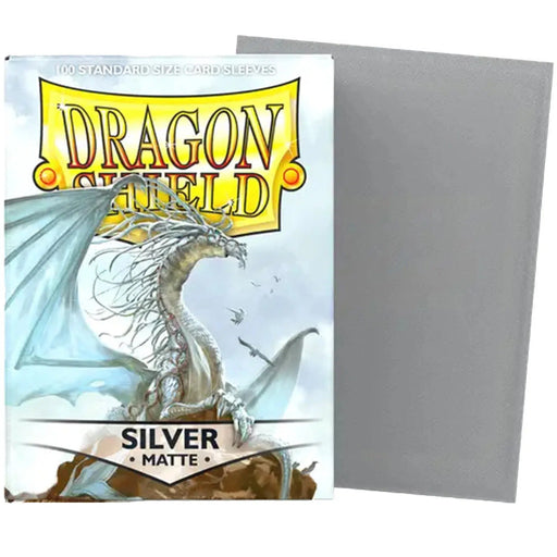 Dragon Shield - Silver Protective Card Sleeves (Matte, 100 Count, Standard Size)