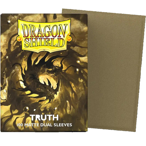 Dragon Shield - Truth Dual Colored Protective Card Sleeves (Matte, Gold & Black, 100 Count, Standard Size)