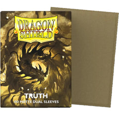 Dragon Shield - Truth Dual Colored Protective Card Sleeves (Matte, Gold & Black, 100 Count, Standard Size)