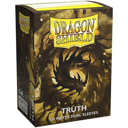 Dragon Shield - Truth Dual Colored Protective Card Sleeves (Matte, Gold & Black, 100 Count, Standard Size)