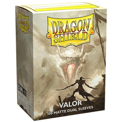 Dragon Shield - Valor Dual Colored Protective Card Sleeves (Matte, Beige & Black, 100 Count, Standard Size)