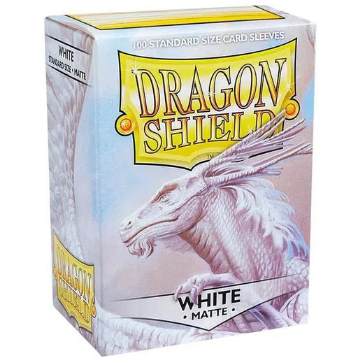 Dragon Shield - White Protective Card Sleeves (Matte, 100 Count, Standard Size)