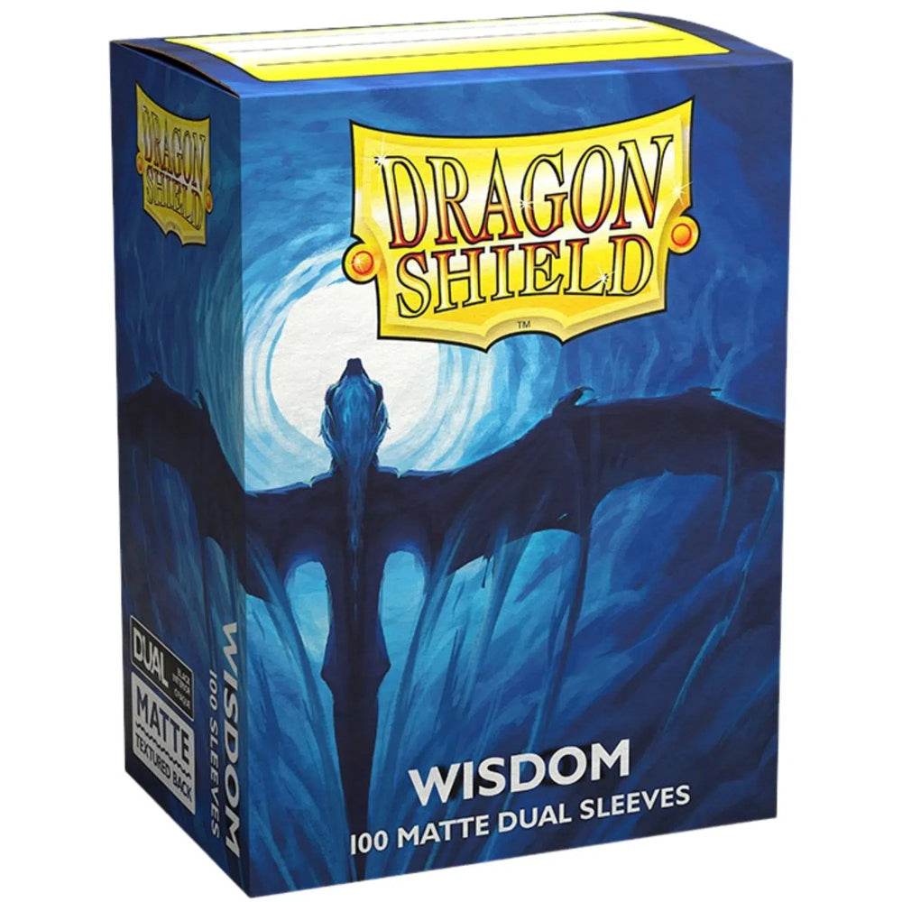 Dragon Shield - Wisdom Dual Colored Protective Card Sleeves (Matte, Blue & Black, 100 Count, Standard Size)