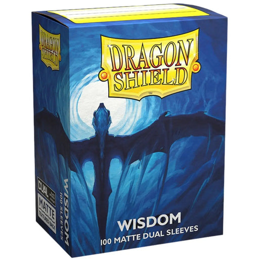 Dragon Shield - Wisdom Dual Colored Protective Card Sleeves (Matte, Blue & Black, 100 Count, Standard Size)