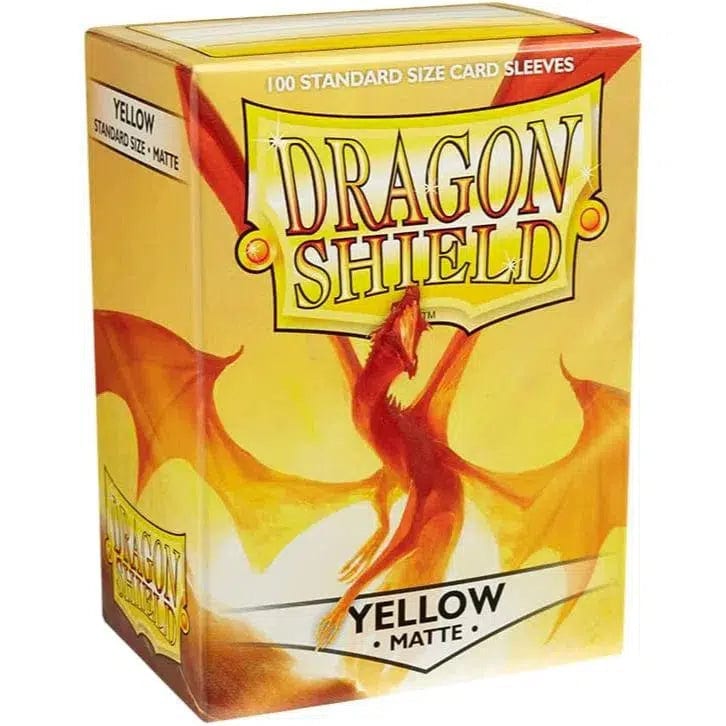 Dragon Shield - Yellow Protective Card Sleeves (Matte, 100 Count, Standard Size)