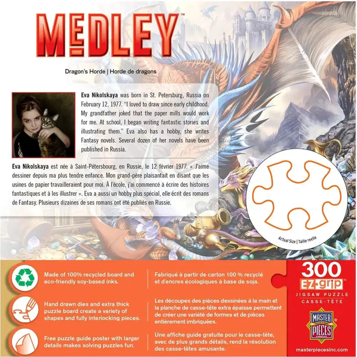 Dragon's Horde Jigsaw Puzzle with Bonus Poster (300 Pieces) - MasterPieces - Medley EZ Grip Series