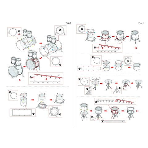 Drum Set 3D Figure Model Kit (Steel, Easy Difficulty) - Fascinations - Metal Earth Series - (2023) - Image 8