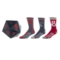 Dungeons & Dragons - D20 Crew Socks Box Set (3 Pairs) - Bioworld