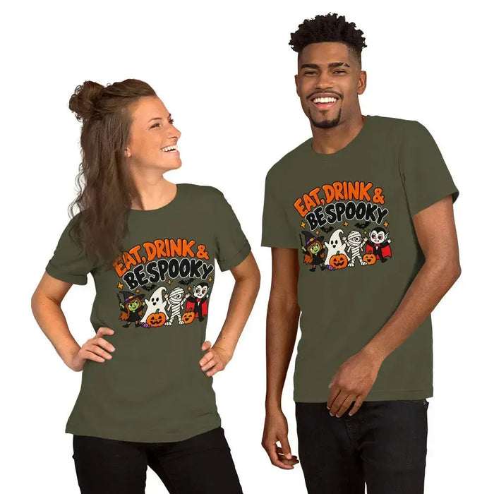 Eat, Drink & Bespooky T-Shirt - Funny Halloween Party Gag Gift Graphic Tee