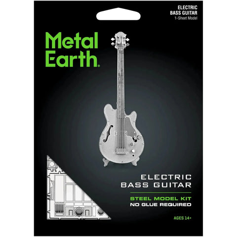 Electric Bass Guitar 3D Figure Model Kit (Steel, Easy Difficulty) - Fascinations - Metal Earth Series - (2023) - Image 1