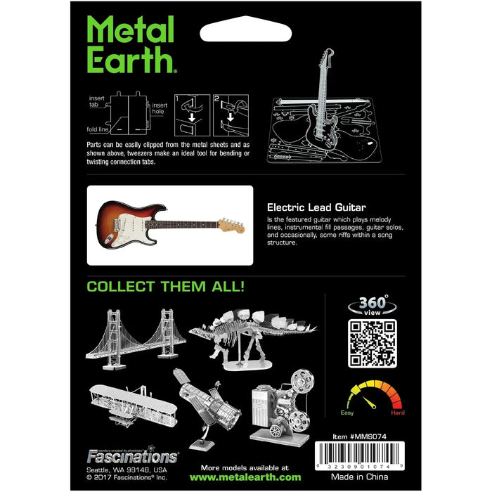 Electric Lead Guitar 3D Figure Model Kit (Steel, Easy Difficulty) - Fascinations - Metal Earth Series - (2023)