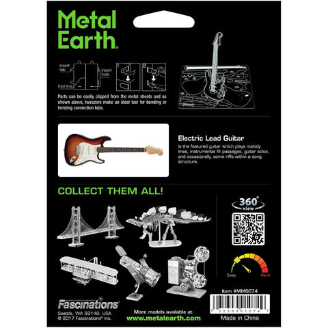 Electric Lead Guitar 3D Figure Model Kit (Steel, Easy Difficulty) - Fascinations - Metal Earth Series - (2023) - Image 3