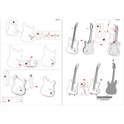 Electric Lead Guitar 3D Figure Model Kit (Steel, Easy Difficulty) - Fascinations - Metal Earth Series - (2023) - Image 8