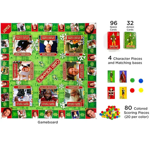 Elf Card Scramble - Party Movies Board Game for Adults, and Family (2-4 Players, Ages 12+) - Aquarius